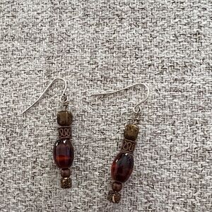 Elegant Brown Beaded Earrings